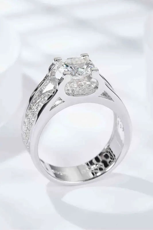 1 Carat Moissanite Ring 925 Sterling Silver Engagement Ring - Ring