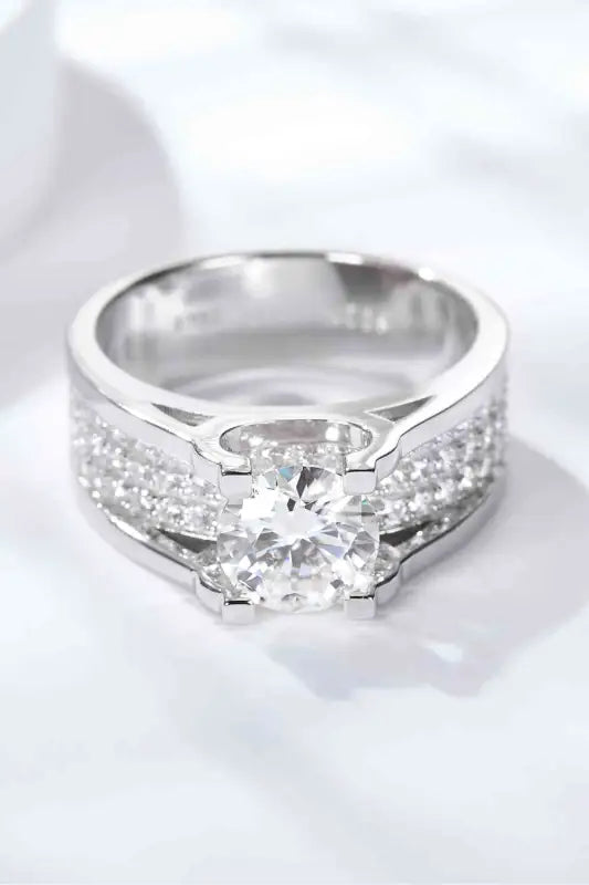 1 Carat Moissanite Ring 925 Sterling Silver Engagement Ring - Ring