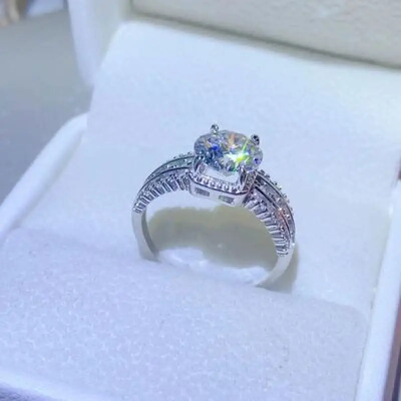 2 Carat Moissanite 925 Sterling Silver Engagement Ring - Ring