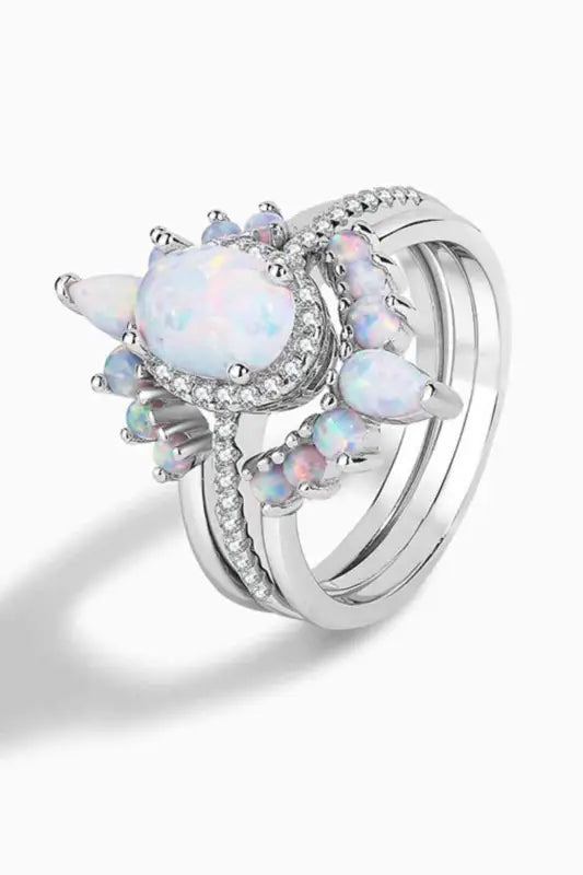 925 Sterling Silver Opal Ring - Rings