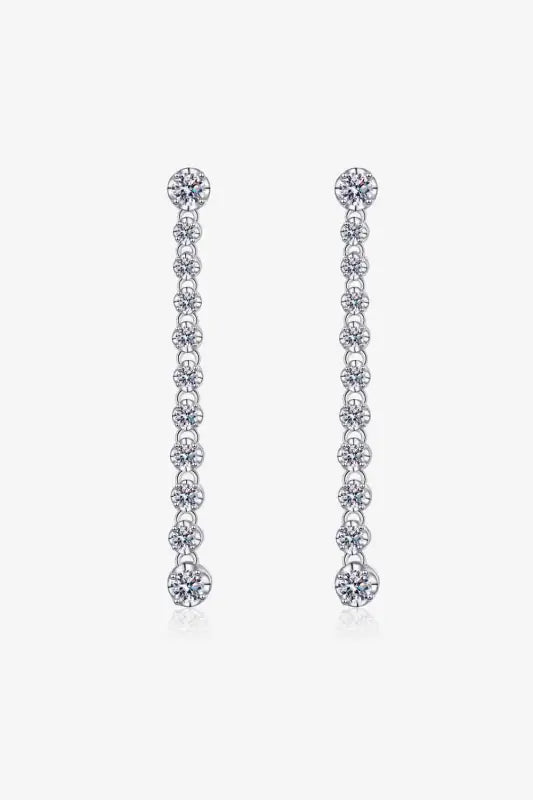 Adored 1.18 Carat Moissanite Long Earrings - Silver / One Size - Earrings