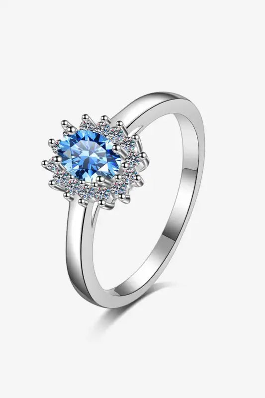 Adored On My Own Moissanite and Blue Topaz Ring - Cobalt Blue / 4 - Ring