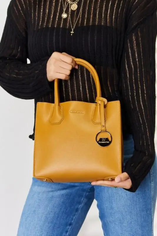 David Jones PU Leather Handbag - MUSTARD / One Size