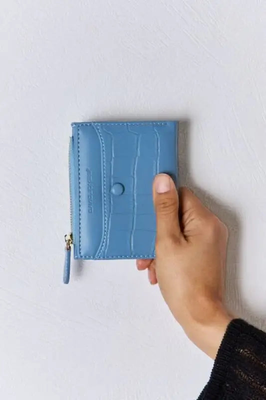 David Jones Texture PU Leather Mini Wallet - BLUE / One Size