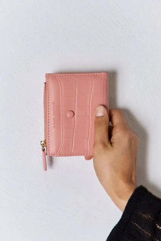 David Jones Texture PU Leather Mini Wallet - PINK / One Size