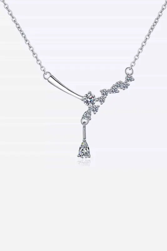 Floral 1 Carat TW Moissanite 925 Sterling Silver Necklace - Silver / One Size - Necklaces