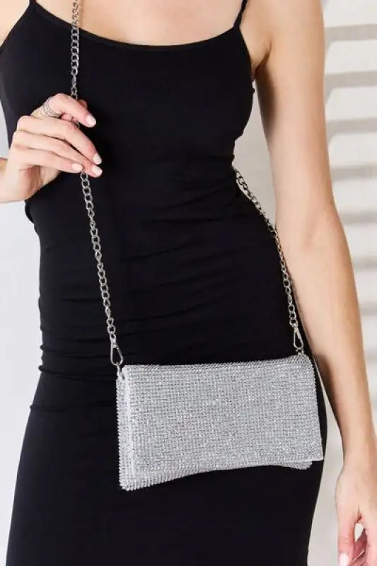 Forever Link Rhinestone Crossbody Bag - SILVER / One Size