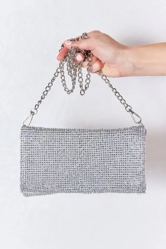 Forever Link Rhinestone Crossbody Bag - SILVER / One Size