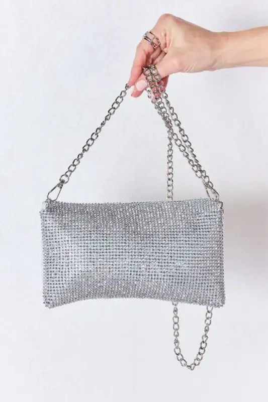 Forever Link Rhinestone Crossbody Bag - SILVER / One Size