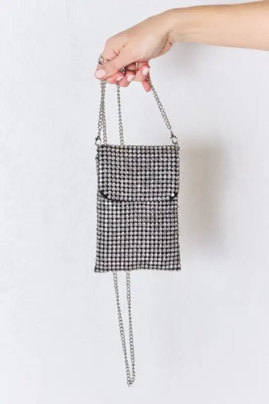 Forever Link Rhinestone Mini Crossbody Bag - SILVER / One Size