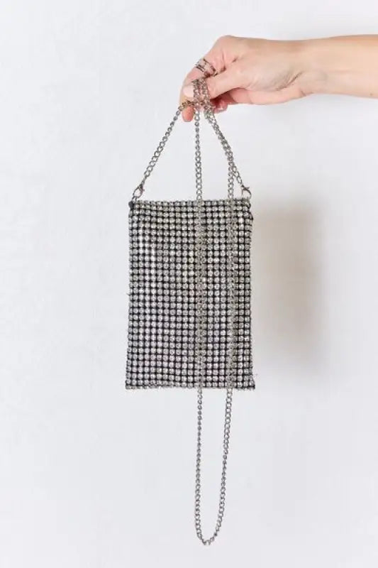 Forever Link Rhinestone Mini Crossbody Bag - SILVER / One Size