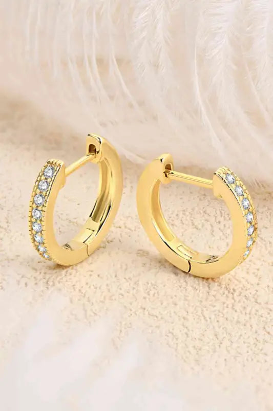 Inlaid Moissanite Hoop Earrings - Earrings