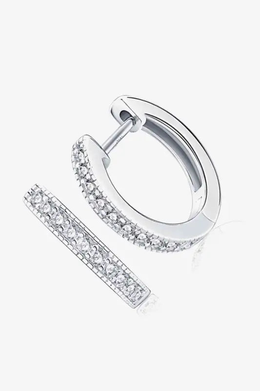 Inlaid Moissanite Hoop Earrings - Earrings