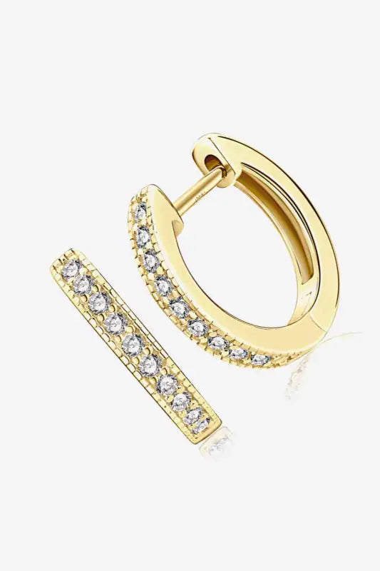 Inlaid Moissanite Hoop Earrings - Earrings