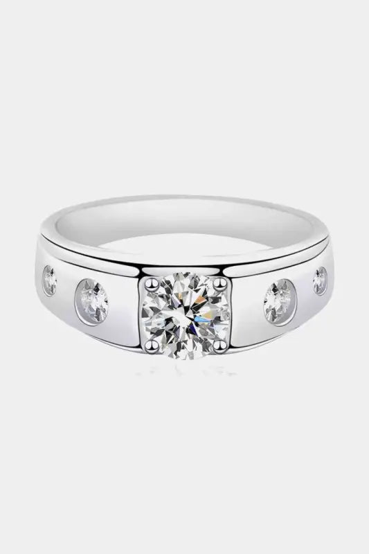 Men’s 1 Carat Moissanite 925 Sterling Silver Ring - Rings