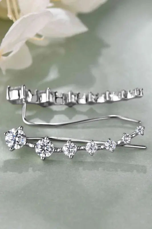 Multi Pierced Look 1.9 Carat Moissanite 925 Sterling Silver Earrings - Earrings