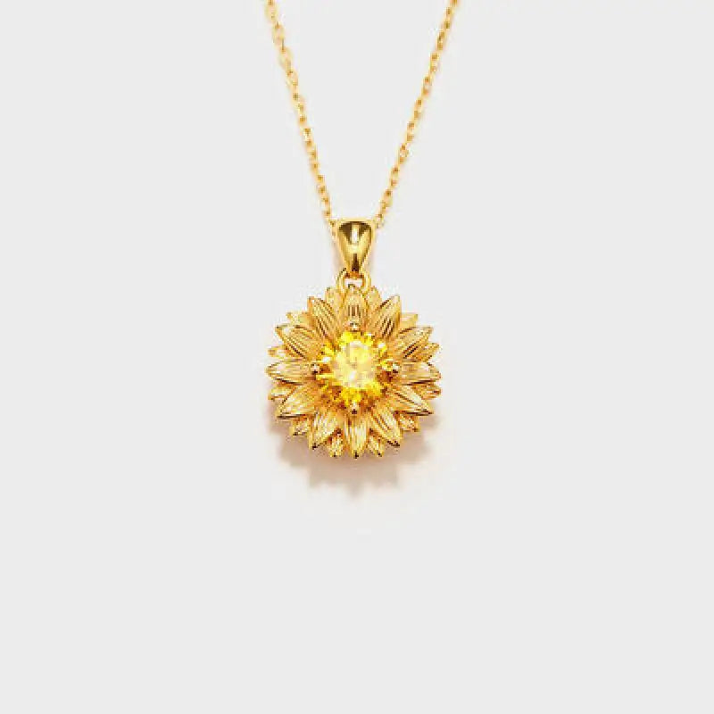 Sunflower Shape 18K Gold-Plated Pendant Necklace - Gold / One Size - Necklaces