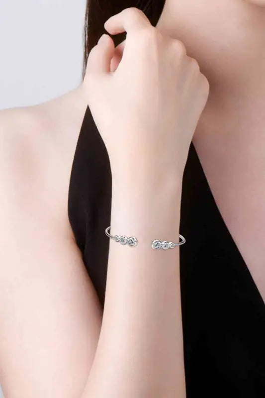 Top Cuff 1.8 Carat Moissanite 925 Sterling Silver Bracelet - Bracelets