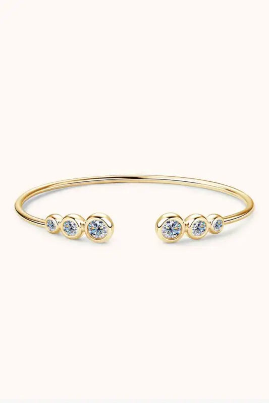 Top Cuff 1.8 Carat Moissanite 925 Sterling Silver Bracelet - Gold / One Size - Bracelets