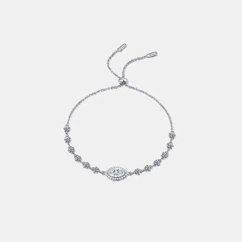 Vintage Style 1 Carat Moissanite 925 Sterling Silver Bracelet - White / One Size - Bracelets